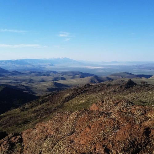 The vast expanse of the Pueblo Mountains.