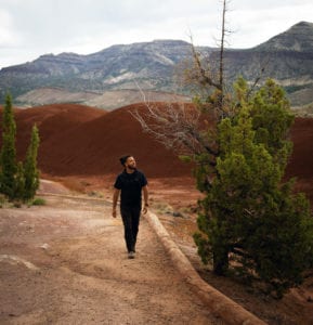 Zavi Borja, hiking the Painted Hills